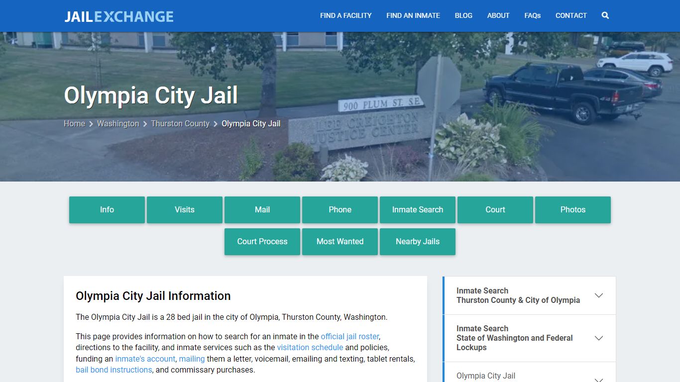 Olympia City Jail, WA Inmate Search, Information